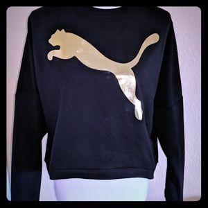 Black Puma crop sweater